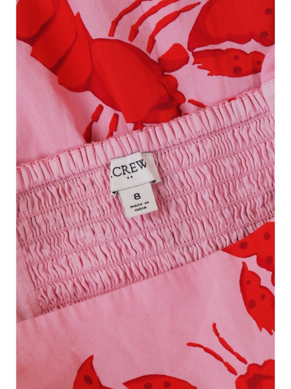 Sz 8 J. Crew Cotton Lobster Print Sleeveless Square Neck Tiered Maxi Dress EUC - Picture 5 of 5